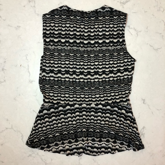 BCBGMaxAzria Striped Knit Peplum Top Size S - Picture 3 of 5